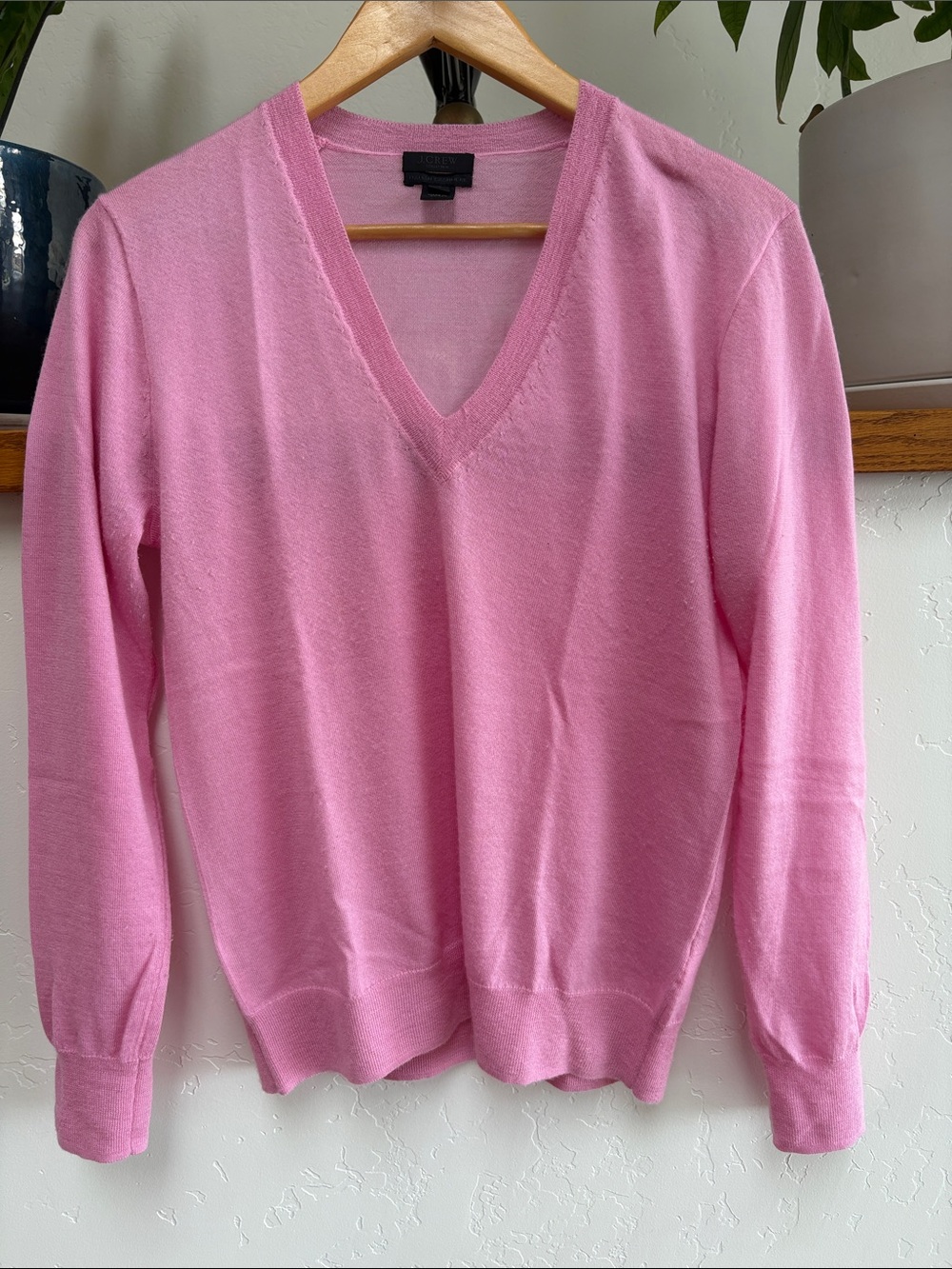 J. Crew Pink V-Neck Women's Sweater